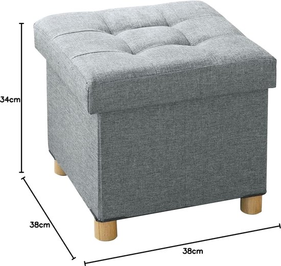 BRIAN & DANY Pouf Coffre de Rangement Repose-Pieds avec Couvercle, 76 x BRIAN & DANY Pouf Coffre de Rangement Repose-Pieds avec Couvercle, 76 x