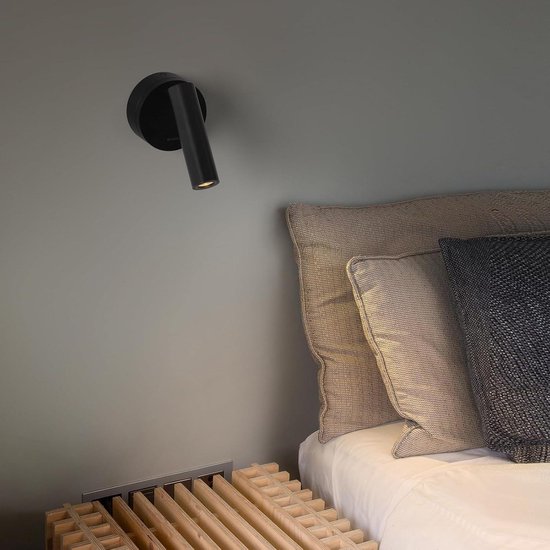 Wandlamp Roller, bouclé grijs, wit, met leeslampje