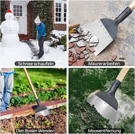 Sneeuw Tuinschep stalen-reinigingsschep 24cm multifunctionele-reinigingsschep tuinhulp geschikt-voor-landbouw tuinen onkruid-sneeuwschep ontdooier buiten-huis boerderij van Sneeuw. — afbeelding 5