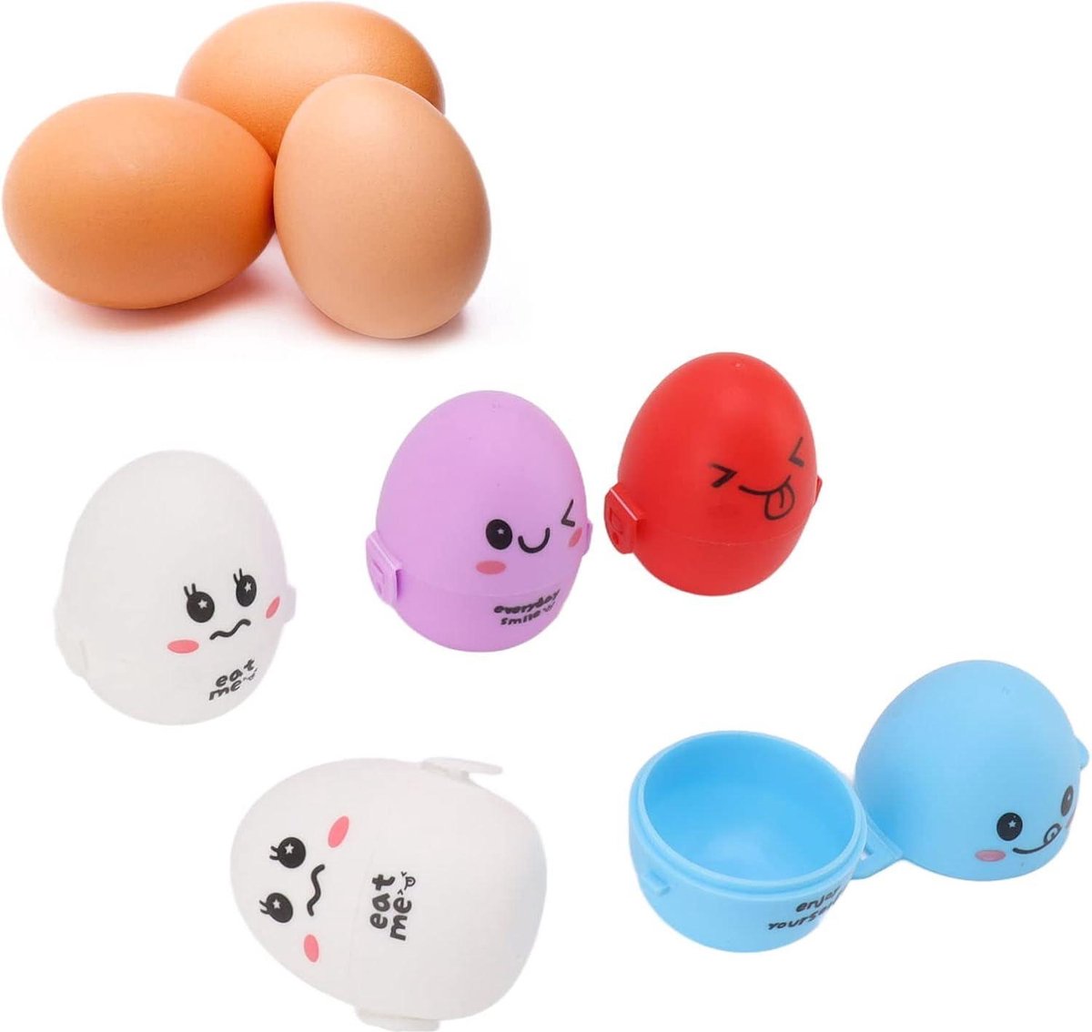 Ei Opbergdoos Cartoon - Draagbare Plastic Container Organizer voor Koelkast - Ei Opslag & Ei Lade 5 STUKS .