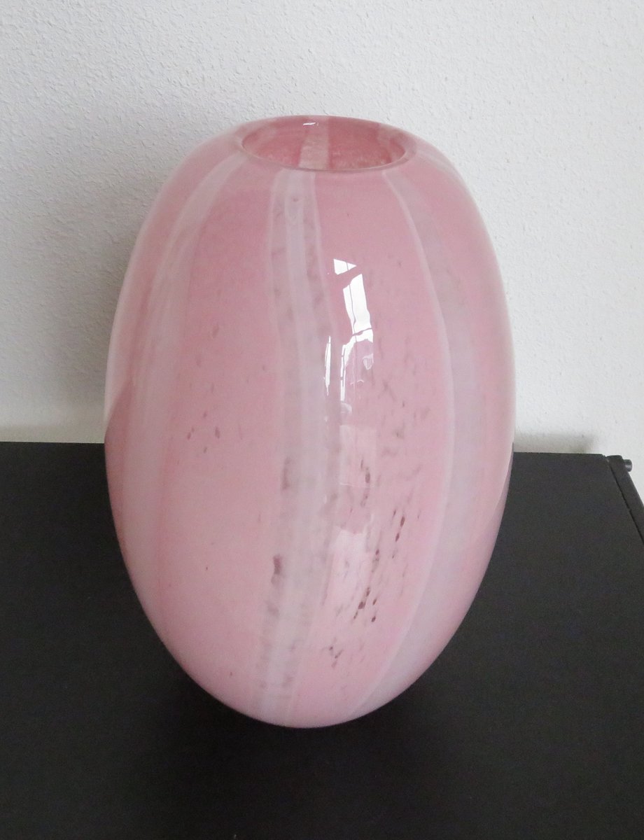 Vaas - Glas - Roze - 25 cm hoog - Voorjaar - Vrolijk
