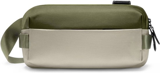 Boziee Kleine dames schoudertas heren schoudertas canvas vrije tijd crossbody tas voor dagelijks gebruik en reizen, bruin, Small