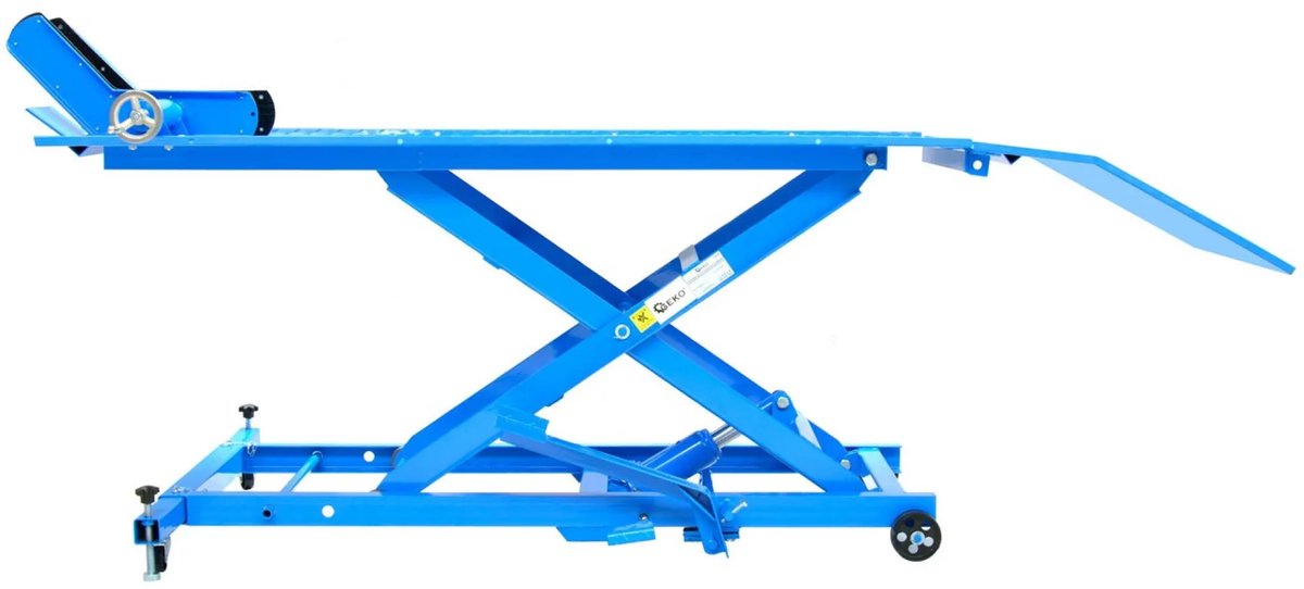 GEKO Motorheftafel - Hydraulisch - 450 kg - Blauw - 175-750 mm - Met voetbediening