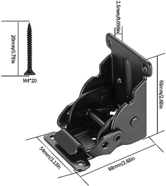 Gedotec Zeus Inklapbare console, inklapbaar, 780 x 115 x 180 mm