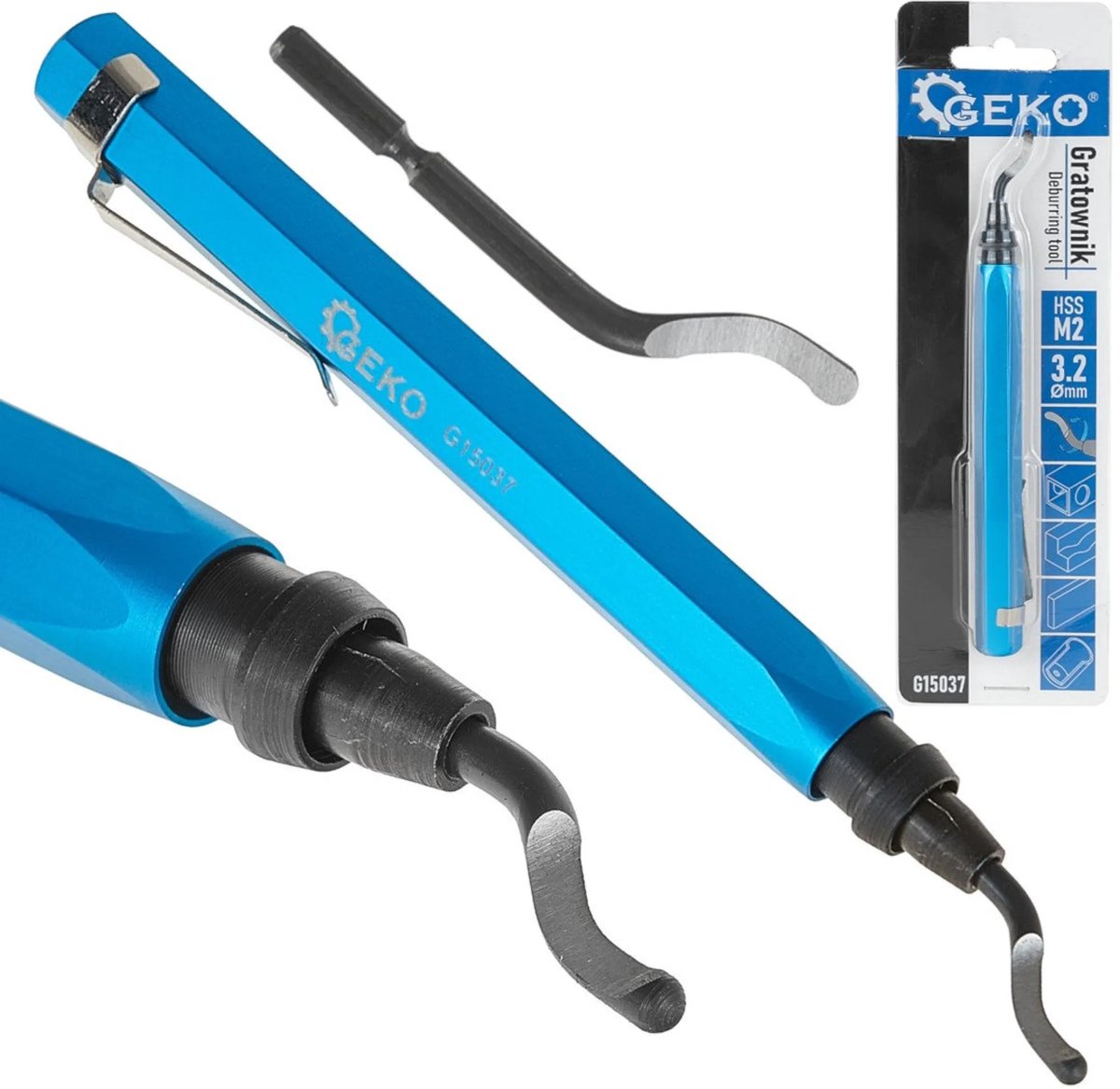 GEKO Aluminium ontbraamtool - Vervangbaar HSS M2 mes - Compact en ergonomisch ontwerp