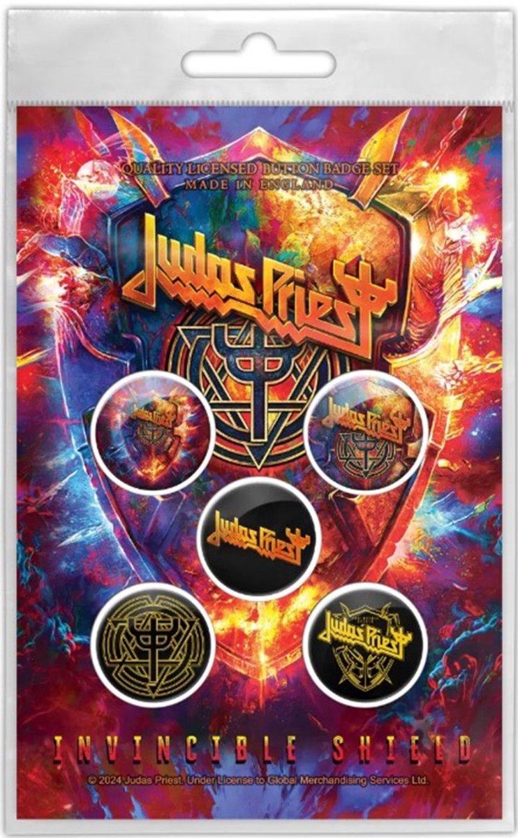 Judas Priest - Invincible Shield Badge/button - Multicolours