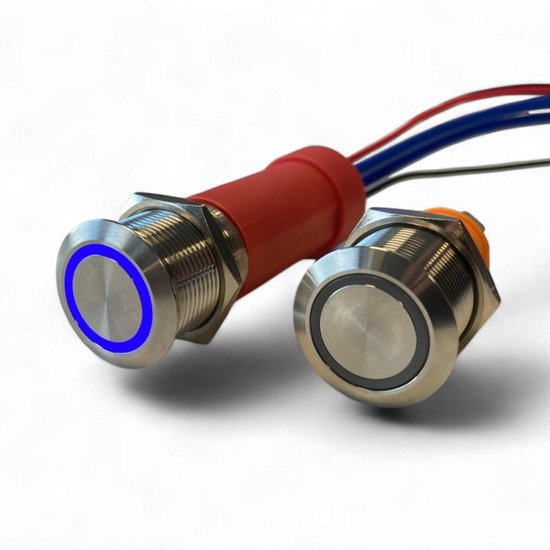 3-Wege-Wippschalter 12 V DPDT 3 Positionen EIN AUS EIN Kippschalter Momentan EIN AUS Blauer LED-Tastenschalter für Auto Boot Carling  34