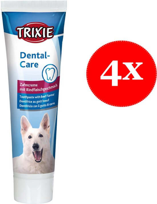 Trixie tandpasta met vleessmaak - 4 x 100 gram