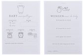 Planbooks - Cartes à remplir Baby shower - 30 pièces - Cartes de prédiction Baby shower - Jeu de cartes - Format A6