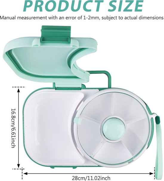 Boîte à collation rotative multifonctionnelle Inovra ® avec séparateur pratique pour les Enfants et les Voyages