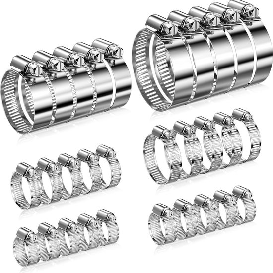 Zwembadslang connector 38 mm met slangklemmen - 4 stuks voor een sterke verbinding