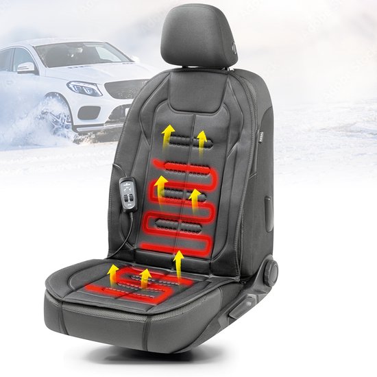 White-Label® Autostoel Verwarming - Warmtekussen - Autostoelhoes Universeel - Zwart