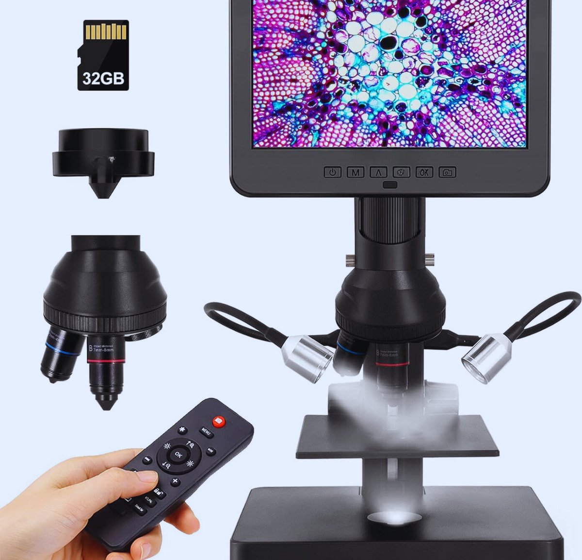 AD246S-P HDMI Digitale Microscoop Met 7 Inch Scherm En 2160p UHD Video-opname – Ideaal Voor Foutmunten En Biologische Analyse Voor Volwassenen En Kinderen