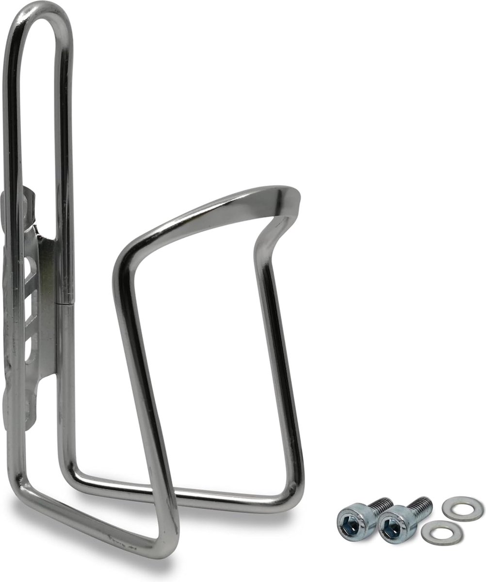 Goodivery ® Aluminium drinkflessenhouder voor racefiets, flessenhouder voor op de fiets, zilver, Eén maat