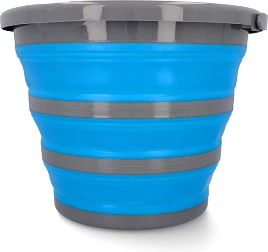 Seau à eau Goodivery ® Bucket 10 litres, seau pliable, seau ménager, seau de camping, seau de pose avec bec verseur, poignée de transport, pliable, 1 pièce