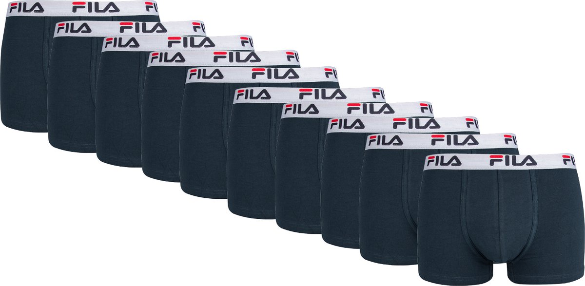 FILA - Basic Boxershorts | 10-Pack | Heren Boxershorts | Maat XL - Navy