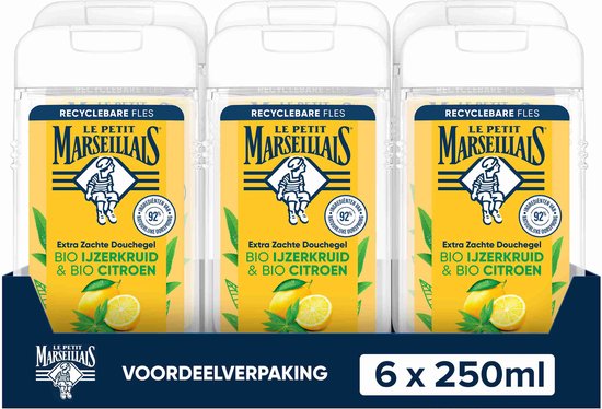 Le Petit Marseillais® Extra Doux Gel Douche Verveine Bio et Citroen Bio , 6 x 250 ml