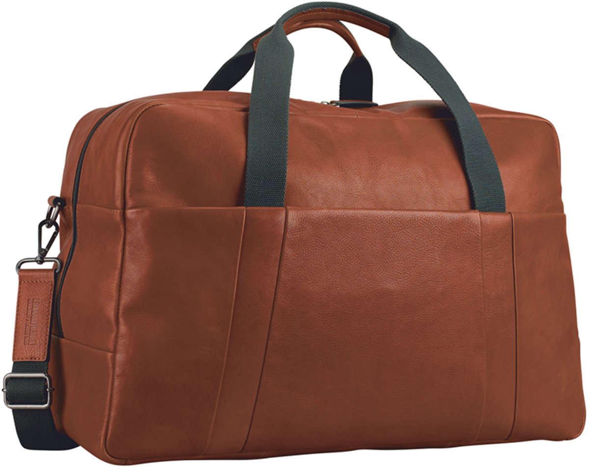 Leonhard Heyden Reistas / Weekendtas / Sporttas - 45 liter - Leer - Hamburg - Cognac
