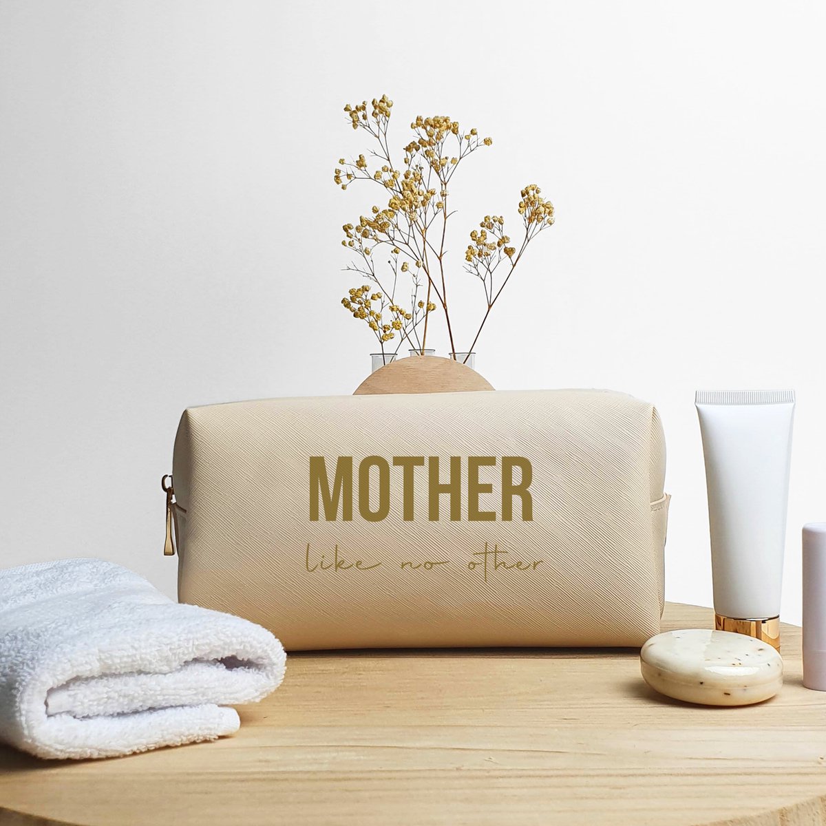 Toiletzak met naam - Mother like no other - Oyster - Cadeau mama - Cadeau - Toilettas