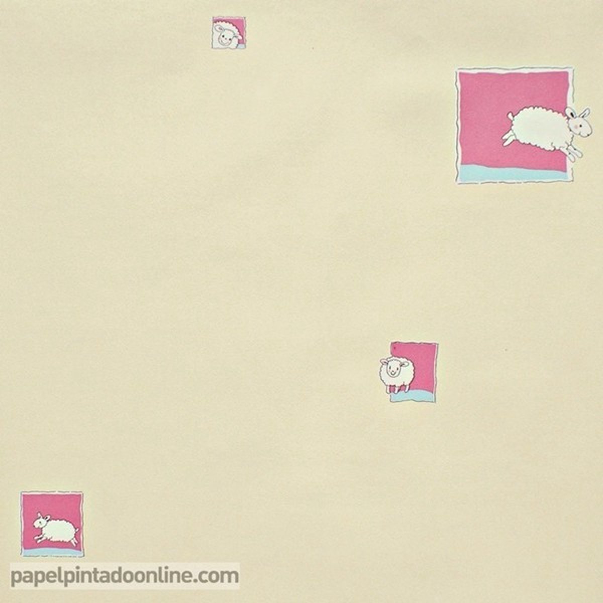 Four Friends - Behang Kinderkamer - Babykamer - Behangpapier - Kinderbehang - Schaapjes - 0,53 x 10,05M.