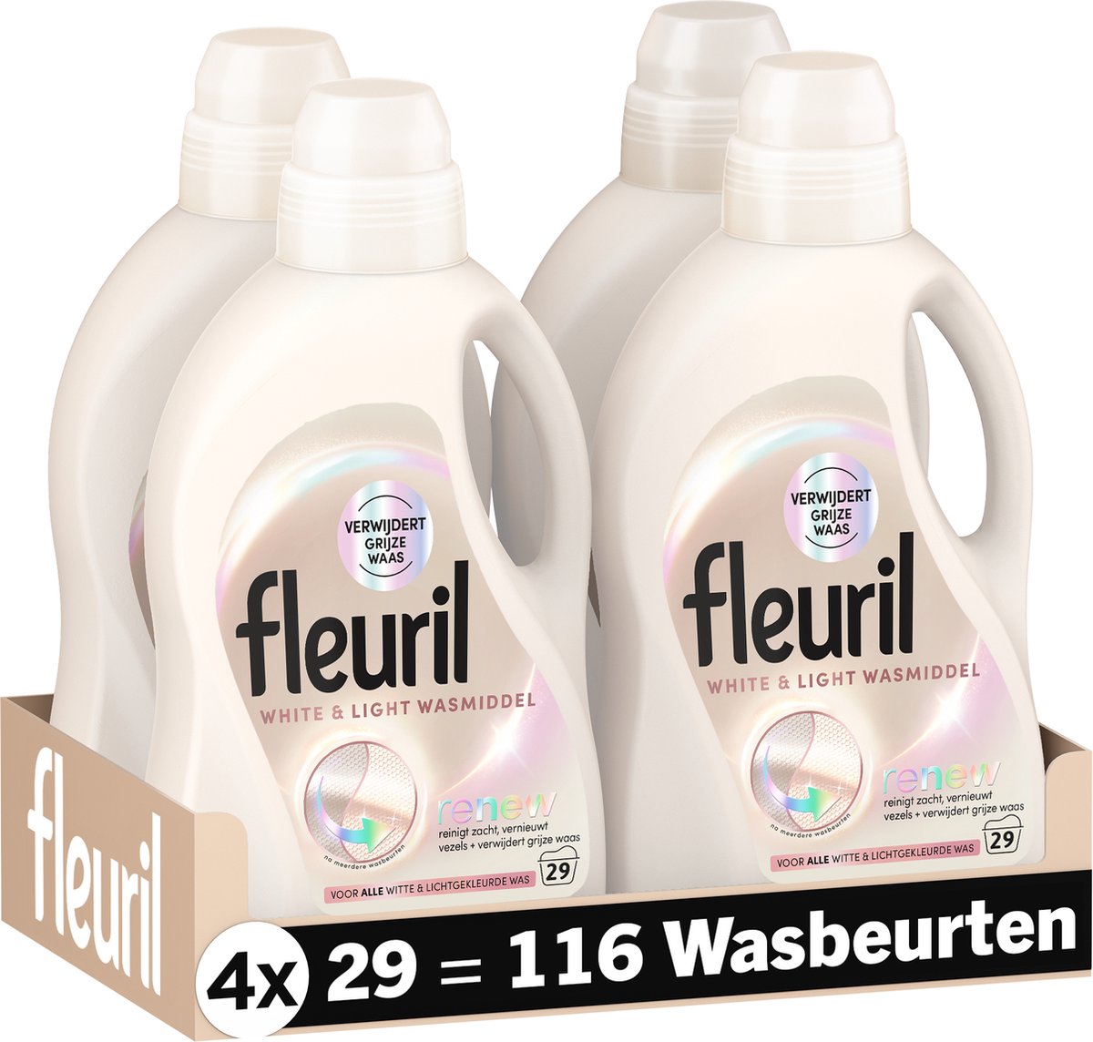 Goedkoopste Fleuril White & Light - Vloeibaar Wasmiddel - Voordeelverpakking - 4x29 Wasbeurten