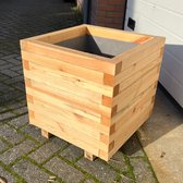 AMISHOUT - Vierkante plantenbak van hout 50x50x50 cm - naturel - bloembak buiten