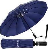 Bol.com NovaQ Stormparaplu Opvouwbaar met Beschermhoes - Grote Paraplu 110 CM - Automatisch Uitklapbaar - Windproof tot 100 KM P/U aanbieding