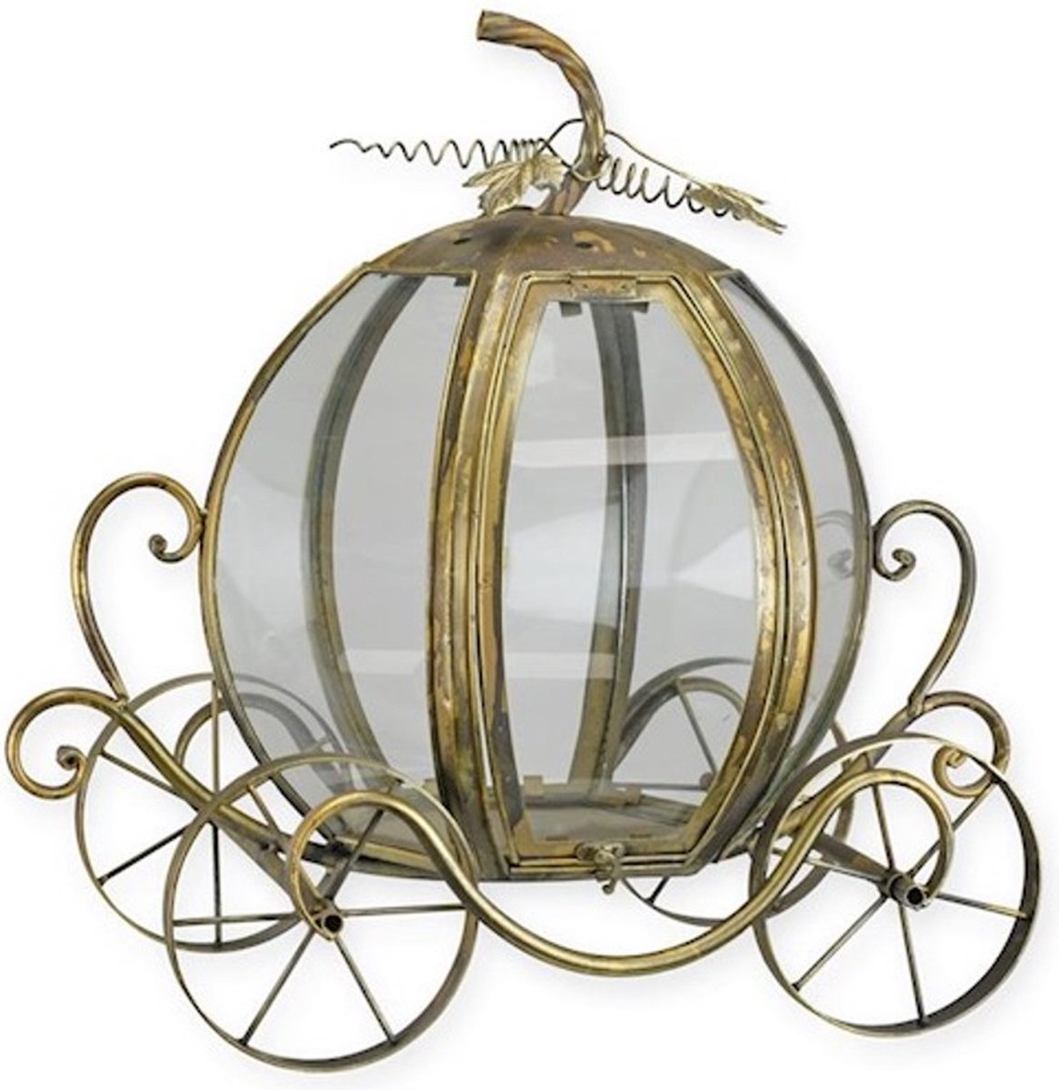 Boutique Trukado - Pompoenkoets Lantaarn - Assepoesters Koets Tinnen Lantaarn met glazen vensters - (hxwxd) approx. 47cm x 49.3cm x 29cm
