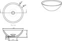 Technische tekening van een ronde, komvormige waskom met afmetingen 400x140mm en dikte 20-10mm.