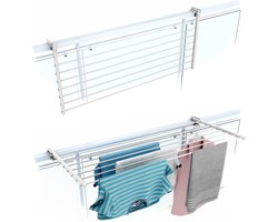 Foxydry Duo 118 cm hangend wasrek - wit - rechthoekige reling
