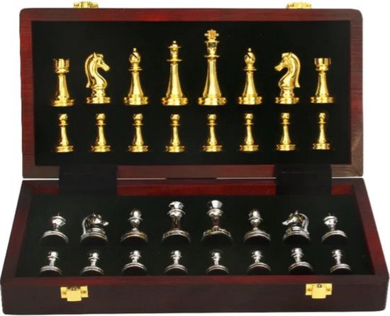 Luxe Schaakset met Metalen Stukken
