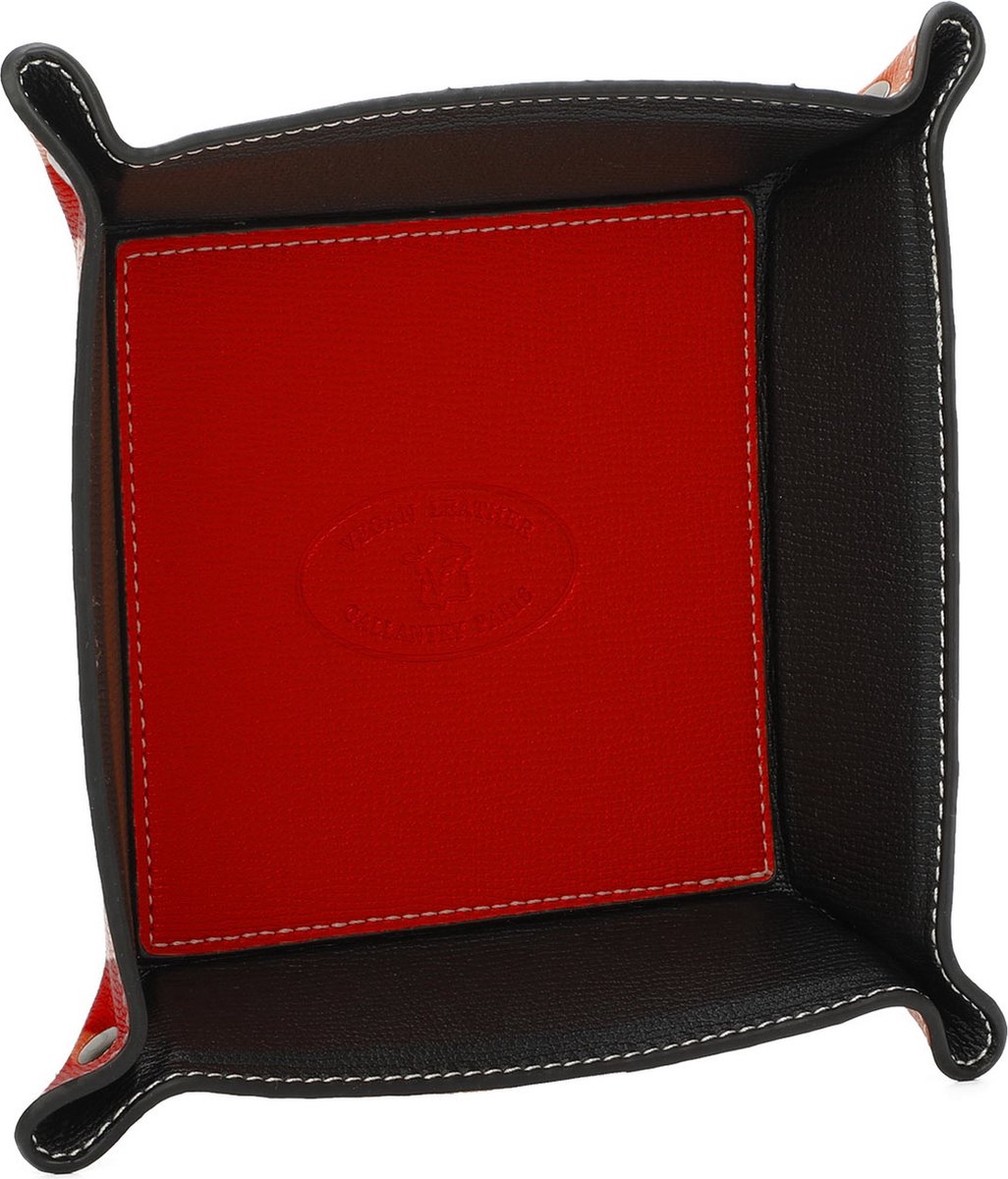 Gallantry - Organizer - Veganistisch Opbergbakje - Sleutelbakje - Opbergruimte bureau - Dienblad voor sleutels - Telefoon - Portemonnee - Make-Up opbergbakje - D. Rood