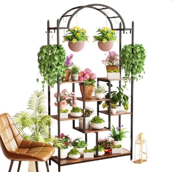 Furnibellaa - Plantenrek, hout, meertraps bloemenrek, voor binnen of buiten in de tuin