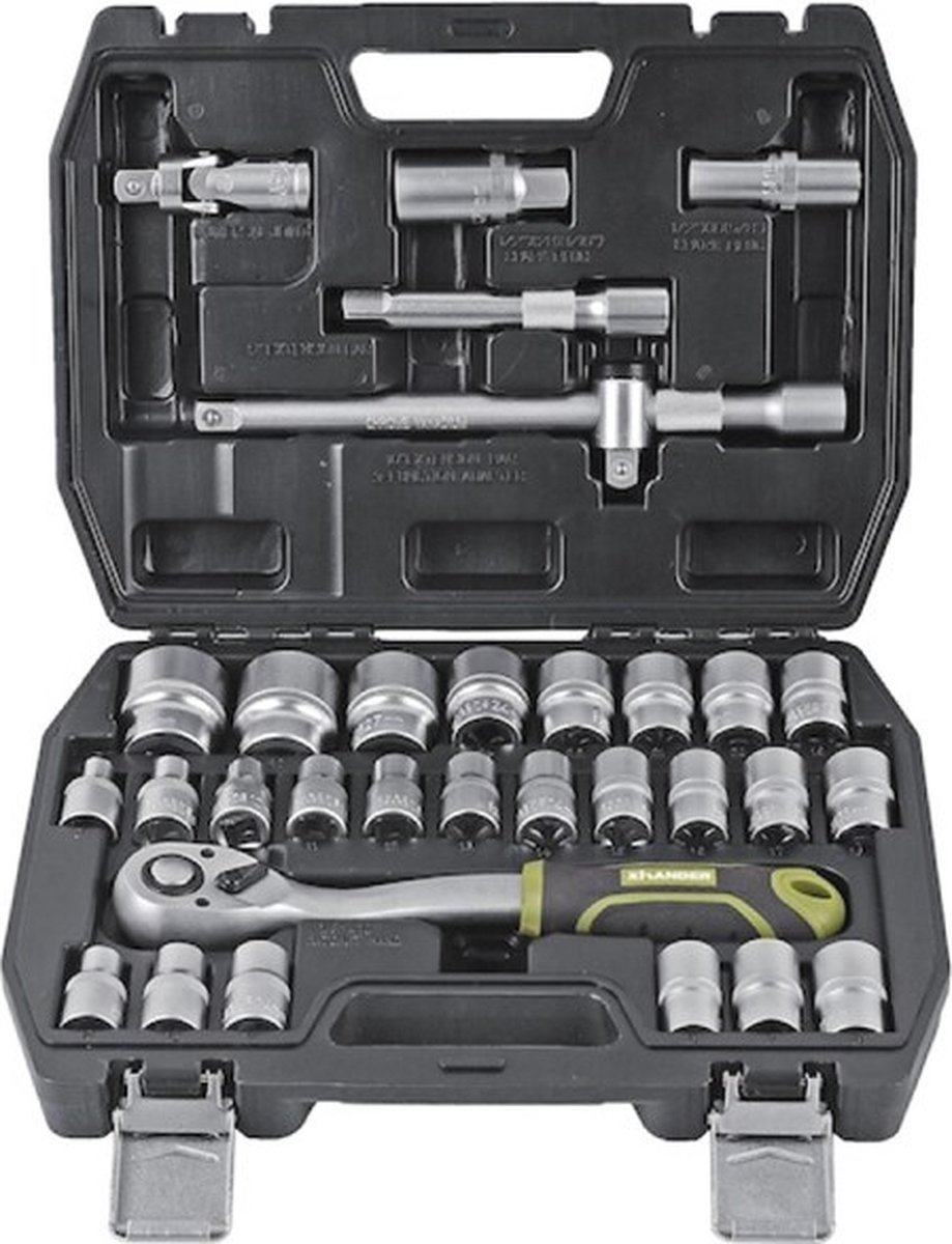 XHANDER 1/2" dopsleutelset met ratel 32-delig