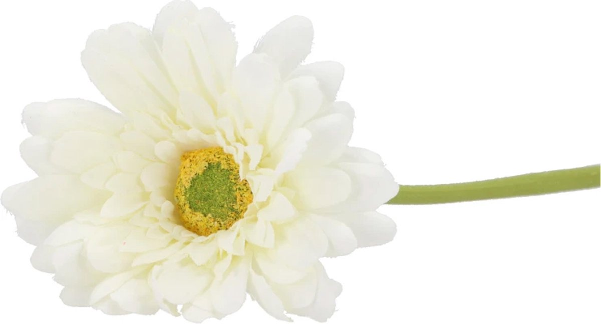 DK design Kunstbloem Gerbera - 72cm - wit - Real Touch - kunst zijdebloemen
