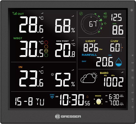 Bresser 5-in-1 Weerstation Wi-fi 39 X 34 Cm Zwart 5-delig - Smart Gear