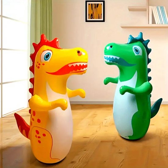 Dinosaurus Opblaasbare Bokszak voor Kinderen – Groen – Duurzaam PVC – Buiten Oefening & Plezier – Geschikt voor Leeftijden 3-6 – Dinosaurus Speelgoed Groen