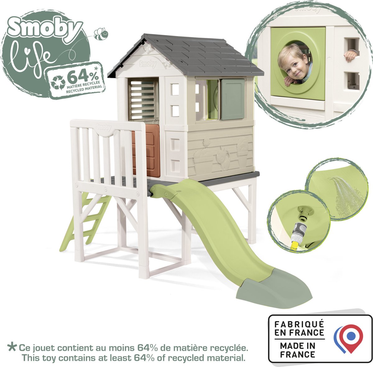Smoby - Speelhuis - Paalwoning met glijbaan - Vanaf 2 jaar - Stilthouse Smoby life — afbeelding 8