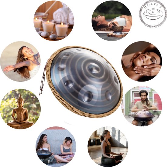 Tonen Blauwe Spiral Handpan Drum - 10 Tonen in D Mineur - Perfect voor ...