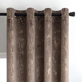 JGS ® Rideaux avec anneaux, doré, rideaux en velours, opaques, anneaux en relief, doré, rideau à œillets, pour chambre et salon, lot de 2, 140 x 160 cm (l x h), marron
