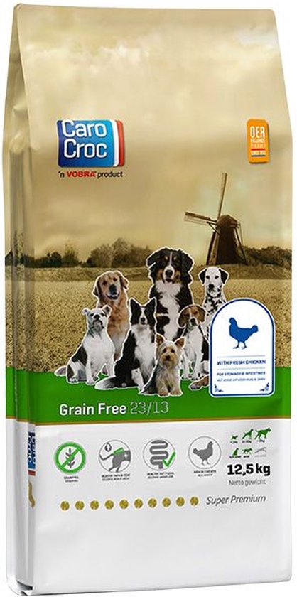 CaroCroc Grain Free 12,5 kg [23/13] met 80 gram premium snack