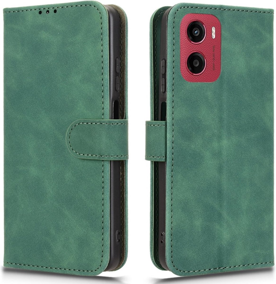 Coverup Hoesje - Geschikt voor Motorola Moto G05 / E15 Hoesje - Coverup Book Case - Groen