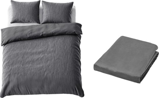 Fameilleur Dekbed Overtrek Antraciet 2 Persoons 240 X 200 220 Cm 100 fameilleur-dekbed-overtrek-antraciet-2-persoons-240-x-200-220-cm-100