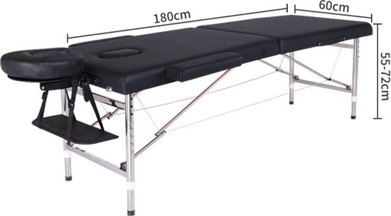 Livista® Multifunctionele Massagetafel - Opvouwbaar - Hoogwaardig Schuim - Verstelbare Hoogte (8 standen) - Draagvermogen 250KG - Inclusief Opbergtas - Zwart
