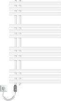 ECD Germany IJzer EM Design Badkamerradiator Elektrisch 600 x 1000 mm Wit met Verwarmingsstaaf 600W Wit Grote Capaciteit - Elektrische Design Paneelradiator Radiator Handdoekverwarmer Handdoekdroger