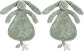 2 Happy Horse Richie Knuffeldoekjes - groen - Baby cadeau - Kraamcadeau - Tuttle doekjes
