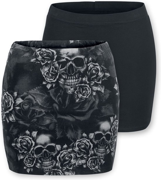 Black Premium by EMP Zwart met grijze rok in dubbelpak - Dames - 3XL