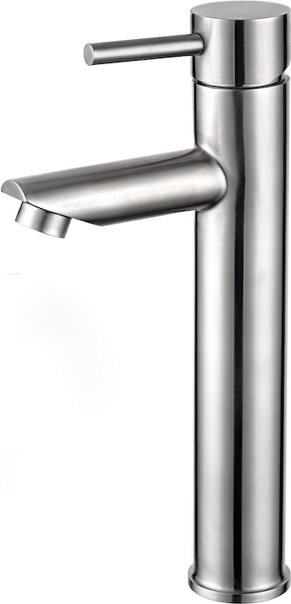 LINEA UNO - Narva hoog - RVS - Wastafelkraan - Geborsteld RVS - 201303