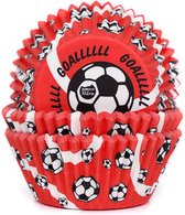 House of Marie Cupcake Vormpjes - Rood Voetbaldoel - pk/50 - Baking Cups voor Muffins en Cupcakes