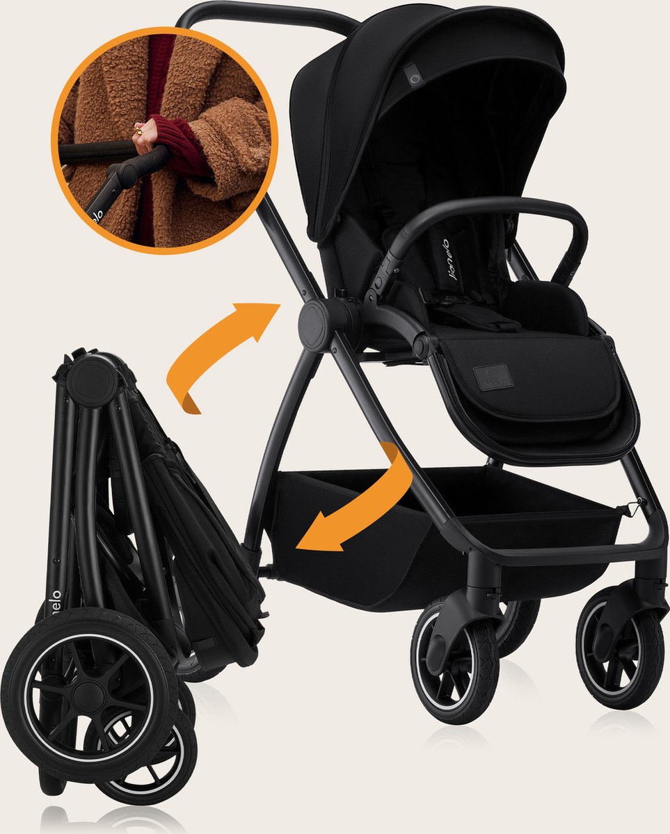 Lionelo Meril 3in1 Kinderwagen - Buggy - XL Reiswieg, - afbeelding 2